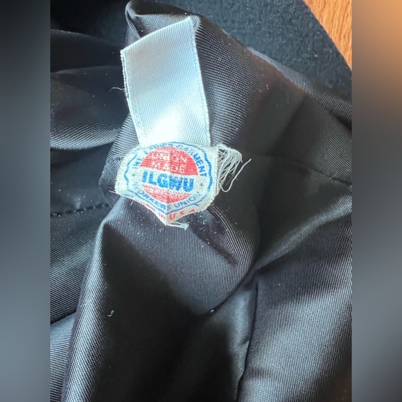 Larry Levine Black Trench Coat 100% Pure Wool - Picture 8 of 8